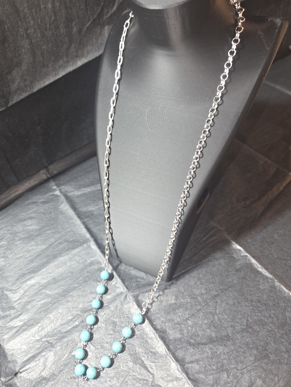 Southwestern Turquoise Bead-Link Necklace